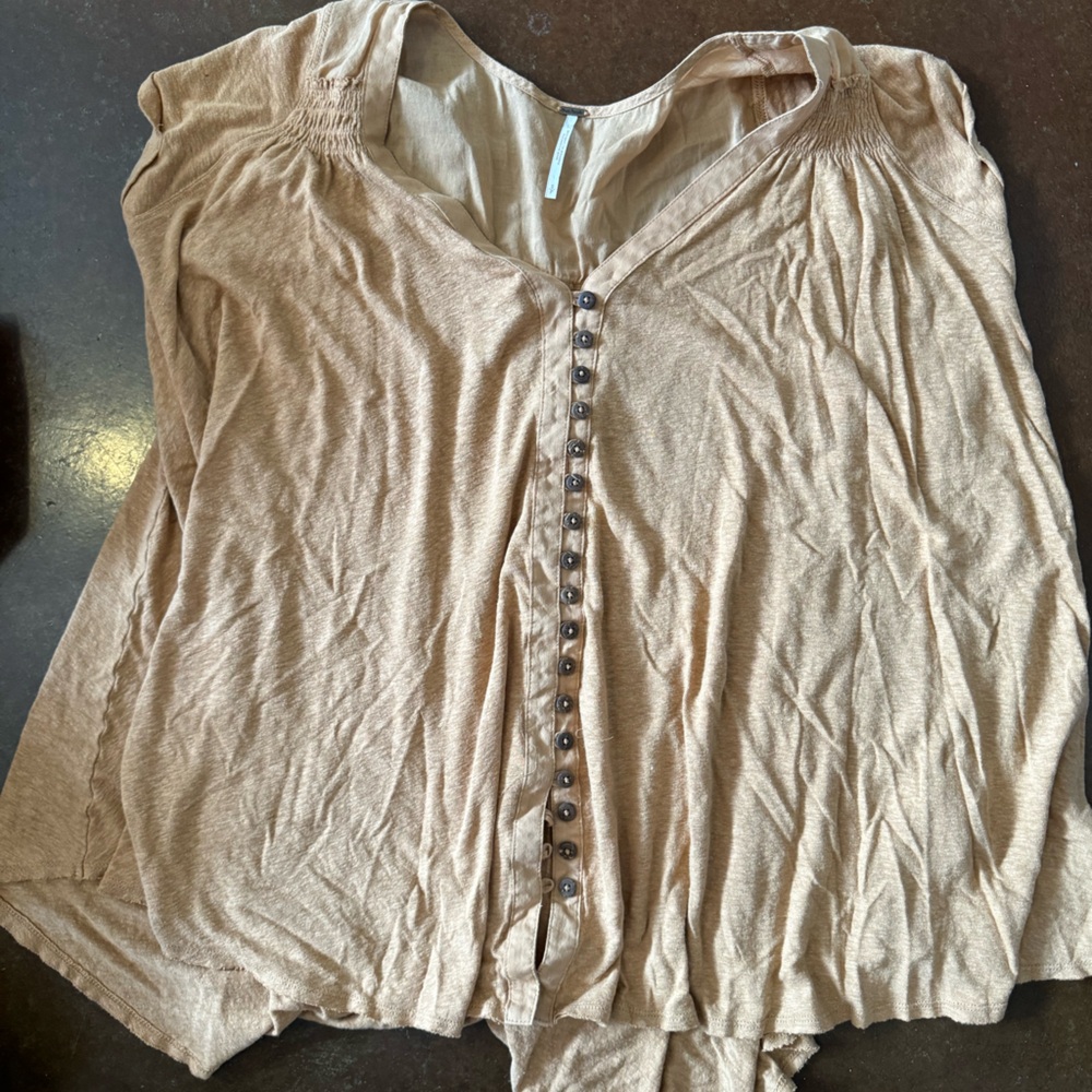 Free People Brown Flowy Blouse